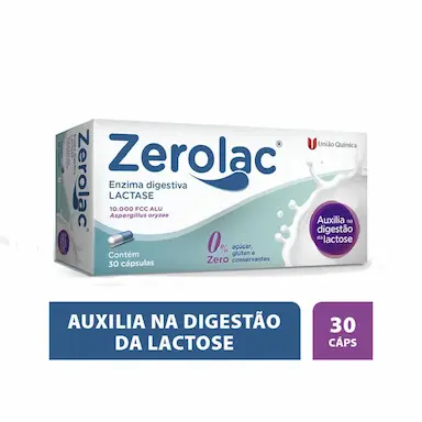 Zerolac 10.000 FCC Enzima Lactase 30 Cápsulas
